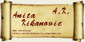 Anita Kikanović vizit kartica